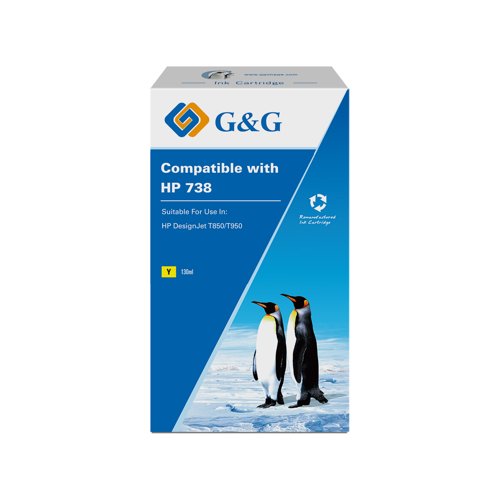 Remanufactured HP G+G 738 Yellow Ink Cartridge