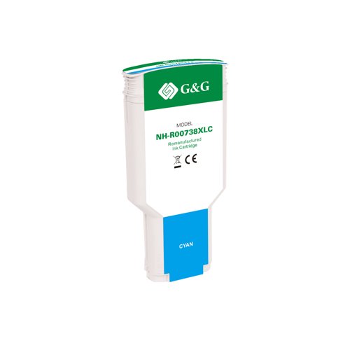 Remanufactured HP G+G 738XL Cyan High Capacity Ink Cartridge