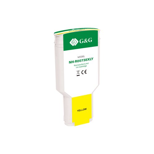 Remanufactured HP G+G 738XL Yellow High Capacity Ink Cartridge