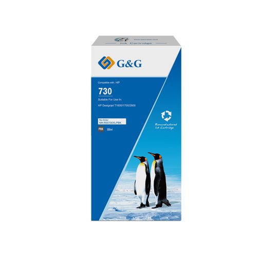 Remanufactured HP G+G 730XL Photo Black High Capacity Ink Cartridge