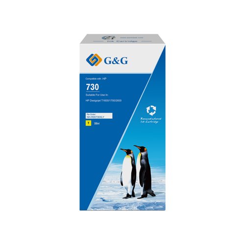 Remanufactured HP G+G 730XL Yellow High Capacity Ink Cartridge