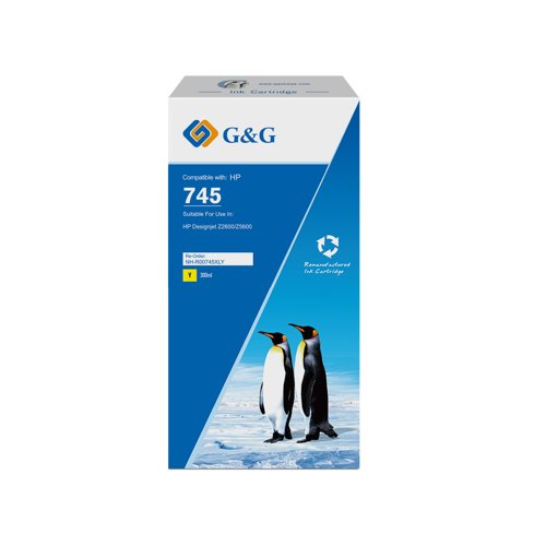 Remanufactured HP G+G 745 Yellow High Capacity Ink Cartridge