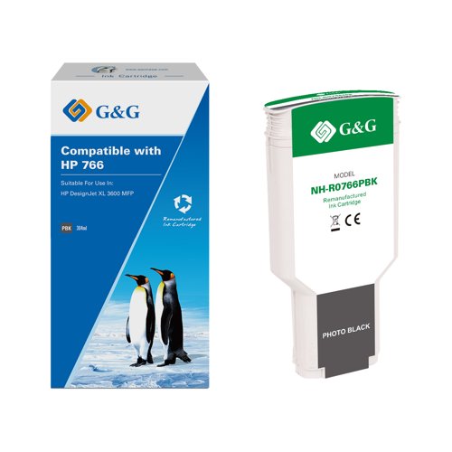 Remanufactured HP G+G 766 Photo Black Ink Cartridge