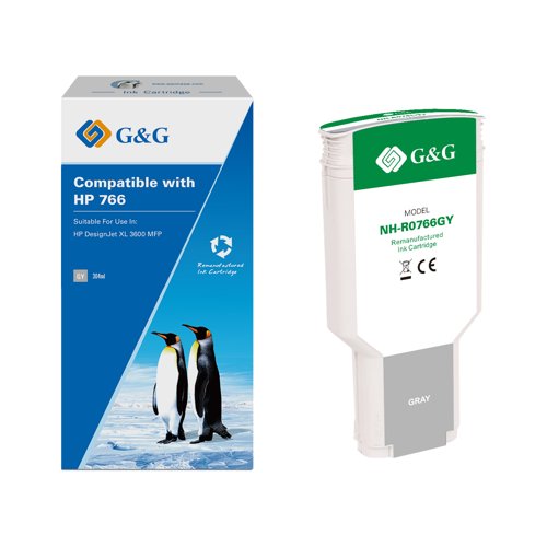Remanufactured HP G+G 766 Grey Ink Cartridge