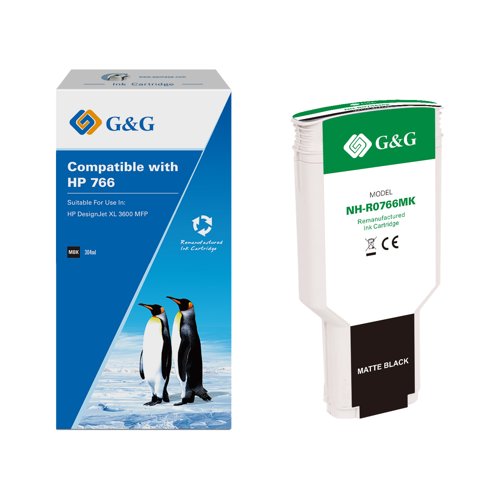 Remanufactured HP G+G 766 Matte Black Ink Cartridge