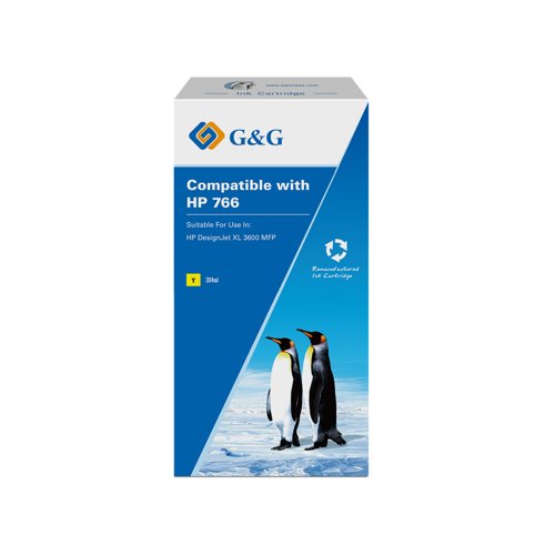 Remanufactured HP G+G 766 Yellow Ink Cartridge