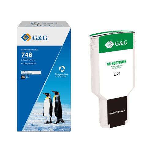 Remanufactured HP G+G 746 Matte Black Ink Cartridge