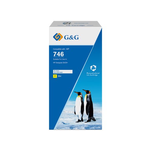 Remanufactured HP G+G 746 Yellow Ink Cartridge