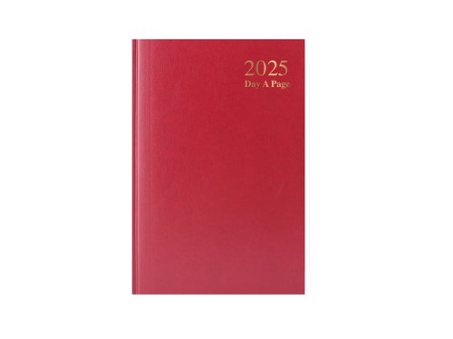 A5 2026 Day a Page Diary - Sat / Sun Split - Red (1)