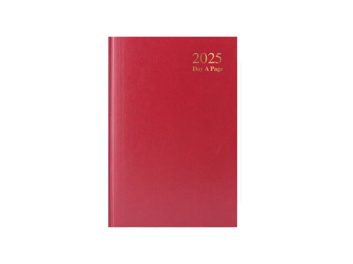 A4 2026 Day a Page Diary - Sat / Sun Split - Red (1)