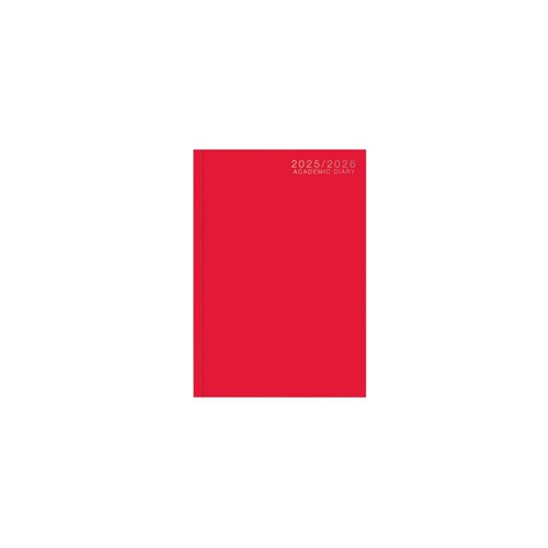 Academic Diary A5 WTV Casebound 25-26 Red