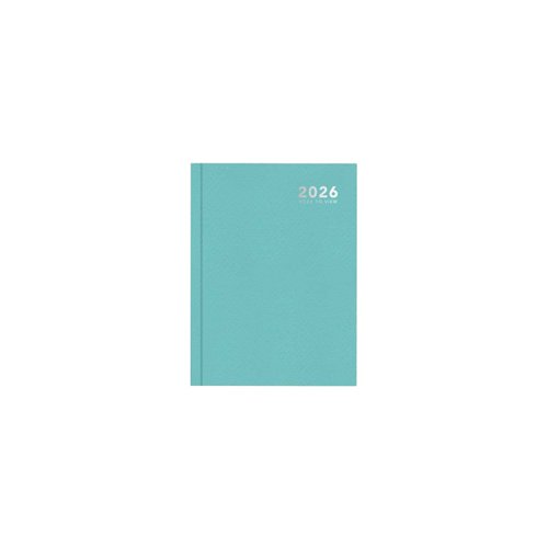 A5 2026 Week to View Diary Bright Teal Casebound