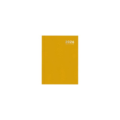 A5 2026 Week to View Diary Bright Yellow Casebound