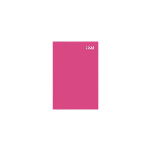 A4 2026 Week to View Diary Bright Pink Casebound