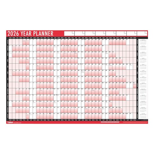 Full Year Wall Planner 2026 - 24 Pack