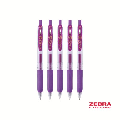 Zebra SARASA Gel Retractable Rollerball 0.7mm Pen Black Ink - Pack of 12
