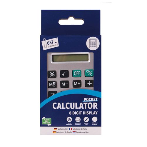 Pocket Calculator - Black & Silver 8 digit