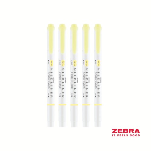 Zebra MILDLINER Double Ended Fluorescent Yellow Highlighter - Pack of 10