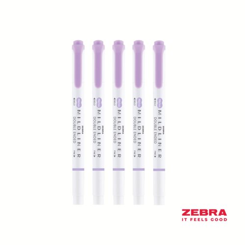Zebra MILDLINER Double Ended Cool & Refined Highlighter Violet - Pack of 10 Highlighters 78180