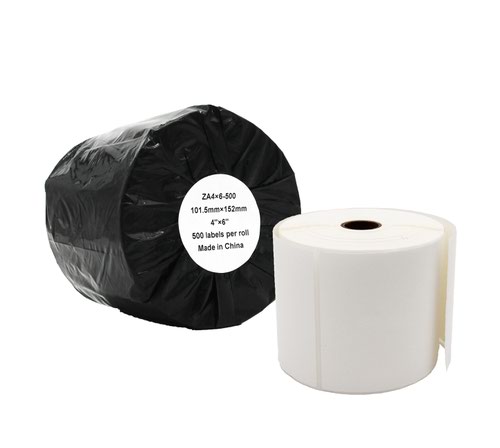 Compatible Zebra 101.6mm x 152.4mm White Large Shipping Paper Label Roll - 500 Labels (ZA4X6-500) 25mm Core