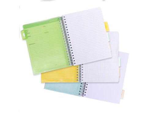 Pukka Pads Pukka Pad B5 Study Book with 4 Coloured Dividers 3 Types of Paper Ruling and Revision Cards Project Books 9824-STU