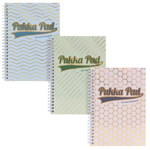 Pukka Pad Haze Jotta Notepad A5 Wirebound 200 Pages 80GSM Ruled Sheets (3) Assorted