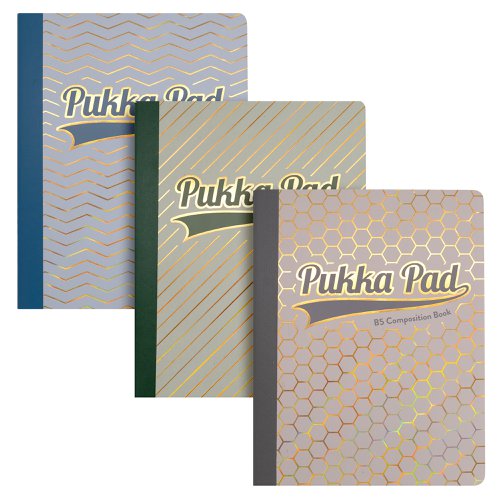 Pukka Pad Haze B5 Composition Books 140 Ruled Pages 80GSM (3) Assorted