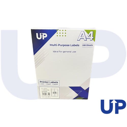 Alpa-Cartridge A4 Multipurpose Labels 16 Per Sheet 99.1 x 34mm (White) Pk of 100