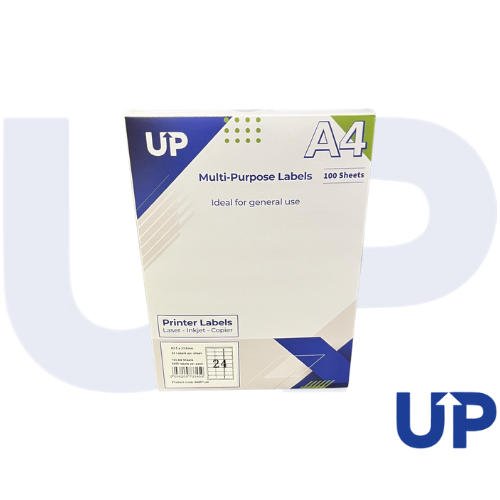 Alpa-Cartridge A4 Multipurpose Labels 24 Per Sheet 64 x 33.9mm (White) Pk of 100