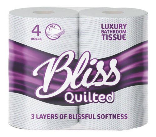 3 Ply Bliss Luxury Quilted Toilet Rolls - 10 Packs Of 4 Rolls