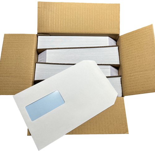 C5 Envelopes Window Self Seal 90gsm White (Pack of 500)