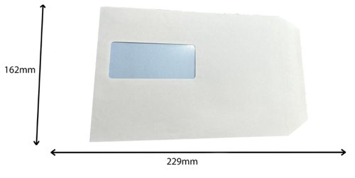 C5 Envelopes Window Self Seal 90gsm White (Pack of 500) Window Envelopes C5190750030