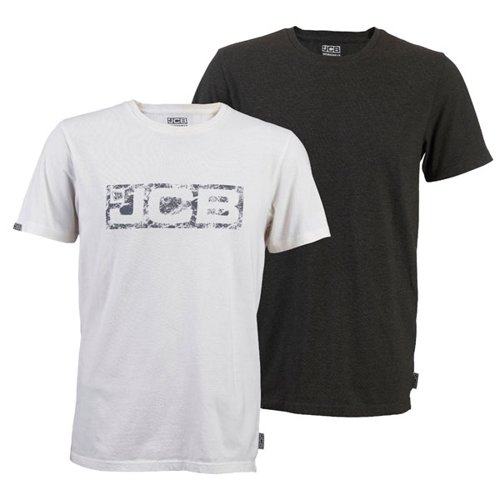 JCB Essential Twin Pack Grey & White T-Shirts L