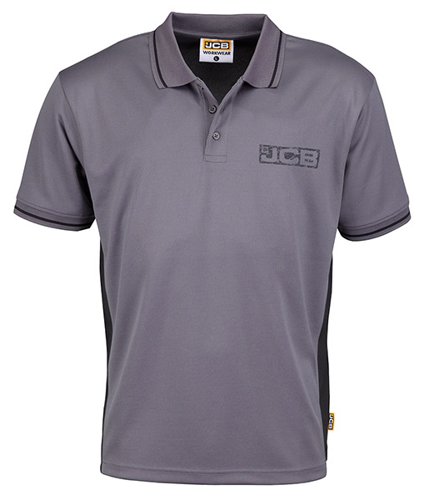 JCB Trade Grey/Black Polo L