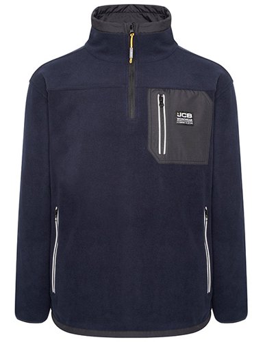 JCB Trade Heavyweight 1/4 Zip Navy Tech Fleece L