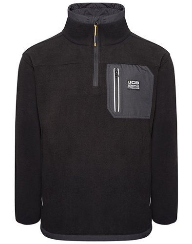 JCB Trade Heavyweight 1/4 Zip Black Tech Fleece L