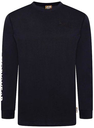 JCB Workwear Banner L/S Navy T-Shirt L