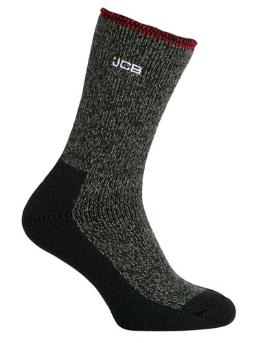 JCB 1 Pack Thermasocks With Extended Achilles Kharki Black 6-8.5