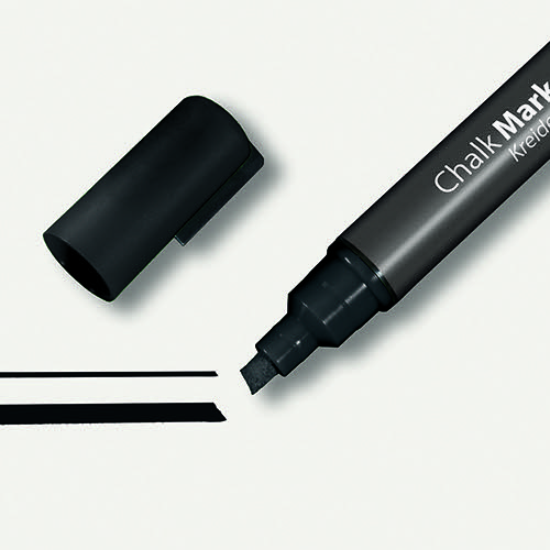 LCMCHIBK | The black chalk marker has a 1-5mm chisel tip which gives you the ability to switch effortlessly between precise thin and thick lines. They write with an opaque liquid chalk and are suitable for use on smooth glass and almost all sealed surfaces. The water-based chalk can be wiped off easily with a damp or dry cloth.