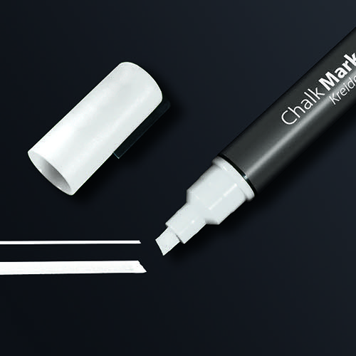 LCMCHIWH | The white chalk marker has a 1-5mm chisel tip which gives you the ability to switch effortlessly between precise thin and thick lines. They write with an opaque liquid chalk and are suitable for use on smooth glass and almost all sealed surfaces. The water-based chalk can be wiped off easily with a damp or dry cloth.