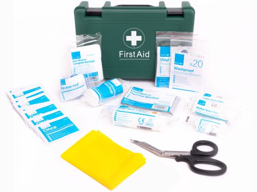 Blue Dot Vehicle First Aid Kit In Green Box