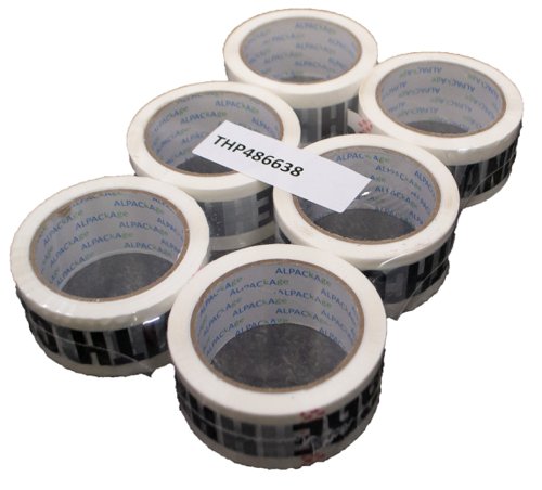 Biaxial oriented polypropylene film coated with emulsion pressure sensitive water-based acrylic adhesive on 3 inch core.