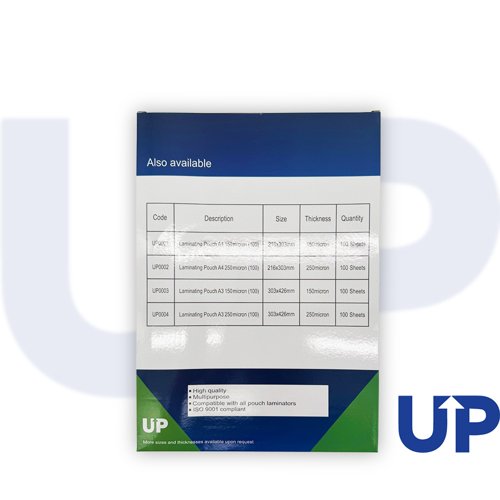 UP Laminating Pouch A4 150 micron (100)