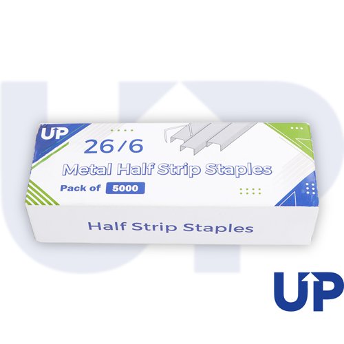 UP Metal Half Strip Staples 26/6 Box of 5000