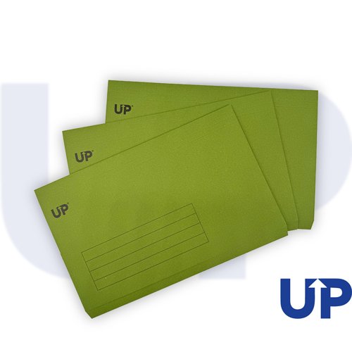 UP Full Flap Document Wallet Pack of 50 - Green