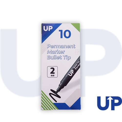UP Permanent Marker Bullet Tip Black (10)