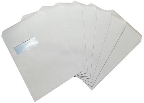 UP C4 Envelopes Window Peel and Seal 90gsm White (Pack of 250)