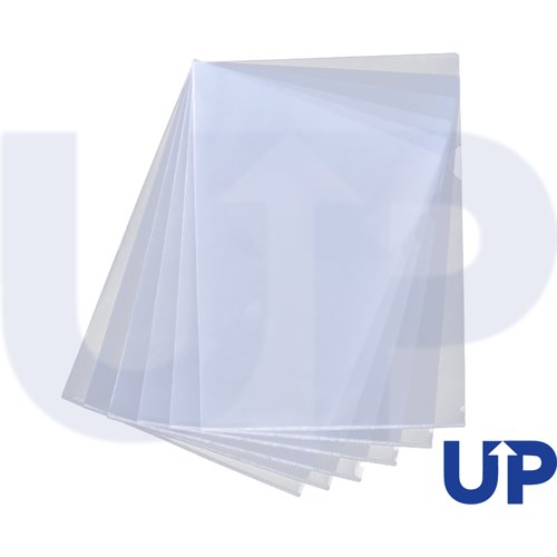 UP A4 Polypropylene Cut Flush Folder Pack of 100 - Clear
