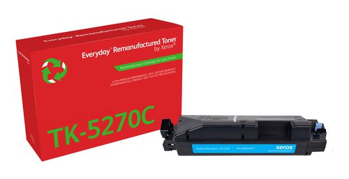 XET Remanufactured Xerox Everyday For Kyocera TK5270C Cyan Laser Toner 006R04812