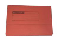 Foolscap 220gsm Manilla Half Flap Document Wallet Red (Pack of 50)